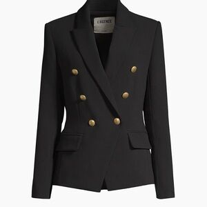 L'AGENCE Black Kenzie Double-Breasted Women's Blazer